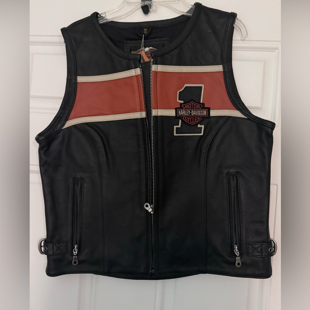COPY - Official Harley Davidson leather vest, NWT